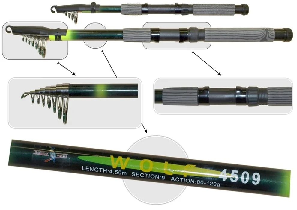 Спиннинг тел. Wolf 2,7м 80-120гр